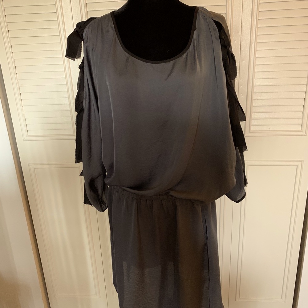 Gray and black dress